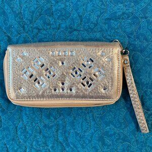 Silver Rhinestone Design Accordion Wallet